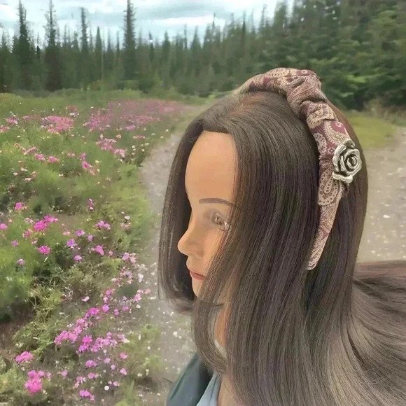 Purple Paisley Crown Silk Artisan Handcrafted Headband Elegant Hair Accessory - Picture 1 of 9